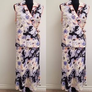 Kenzie Two Piece Silk Warp Top and Skirt - Sz 12